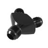 X AUTOHAUX Y Shape Fuel Block Fitting Adapter Fitting Hose End Connector Aluminum Alloy 12AN AN10 AN10 Male Thread, Black