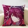 Rosaria Genshin Game Cushion Cover Natural Linen Organic Fabric DoubleSided Printing Room Sofa Decor Pillow Case