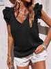 Women's V-neck Ruffle Vest Top Summer Sleeveless Shirt