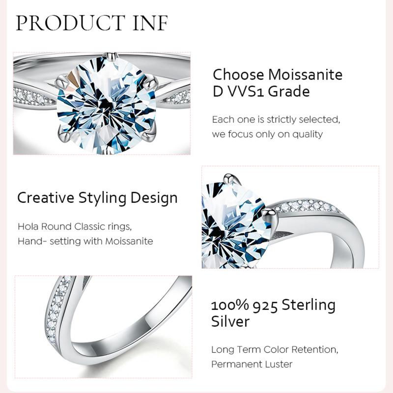 Buy Stylevel Luxury 1CT 2CT Colorful Moissanite Rings for Women