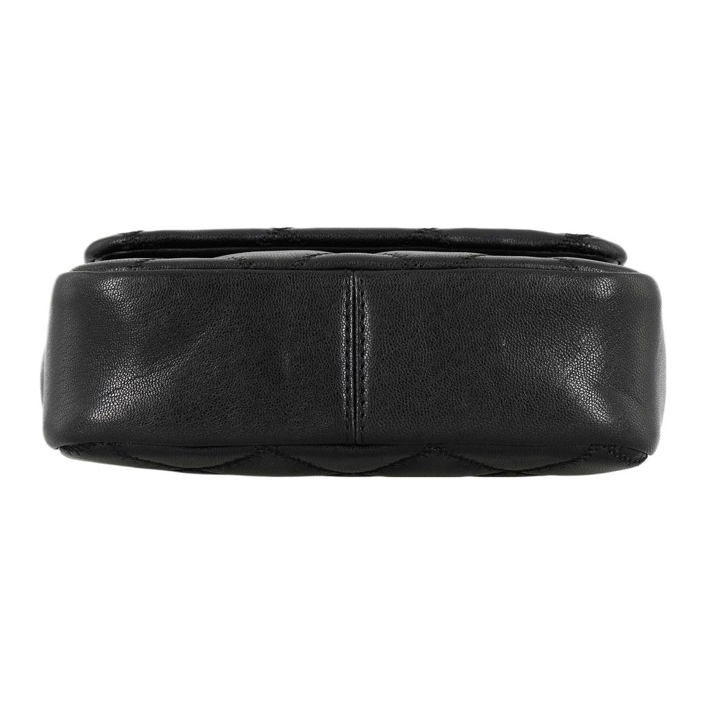 Tory Burch TB-Willa Solid Color Quilted Flap Chain Magnetic Closure Leather Square Shoulder Crossbody Handbag Women Handbag Black 153399-001