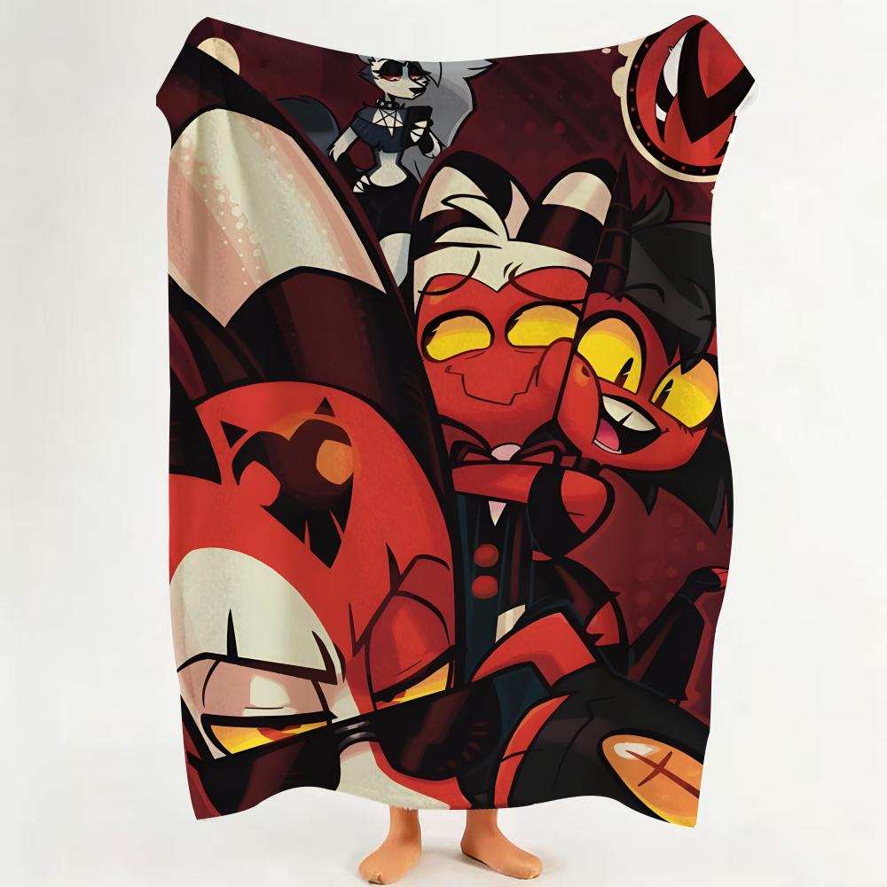 

cartoon H Helluva B Boss Throw Flannel Throw Blanket Suitable for Sofa Living Room Bedroom 75cmx90cm