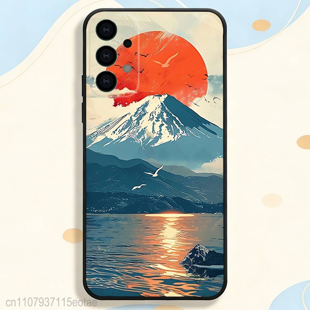 Coque de téléphone Paysage Mont Fuji Japonais Silicone Souple Pour Samsung S26,S25,S24,S21,S22,S23,S30,Ultra,S20,Plus,Fe,Lite