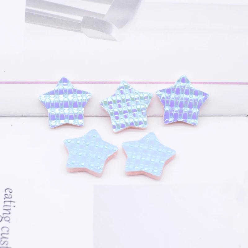 50Pcs 20mm PU Leather Star Applique for Handmade Hat Clothes Sewing Patches DIY Baby Headwear BB Clips Bow Decor Accessories
