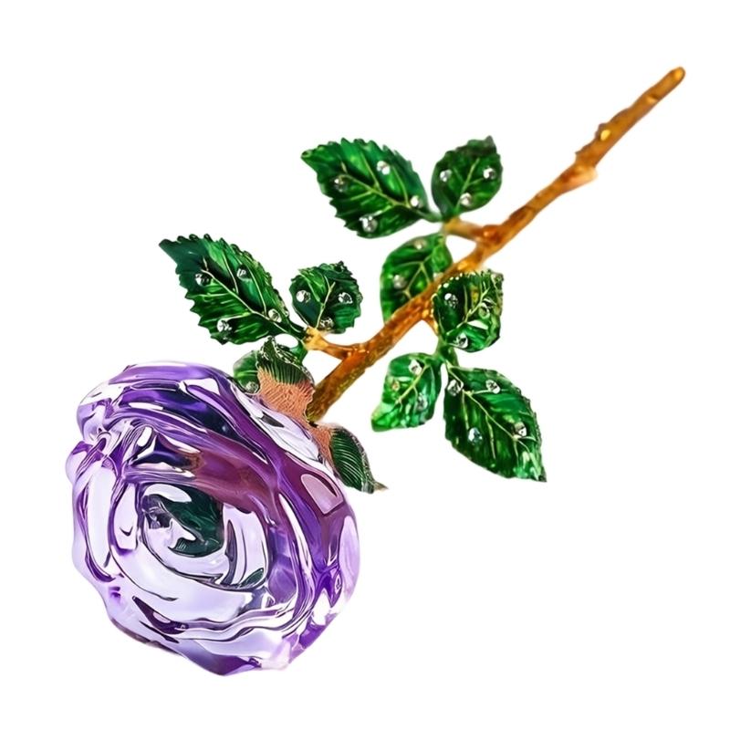 Schöne mehrfarbige Kristall-Rose für Geburtstag, Weihnachtsfeier, Geschenk