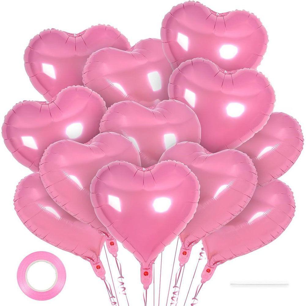12Pcs Love Decoration Heart Foil Balloons 18 Inch Valentine's Day Balloon  Valentines Day