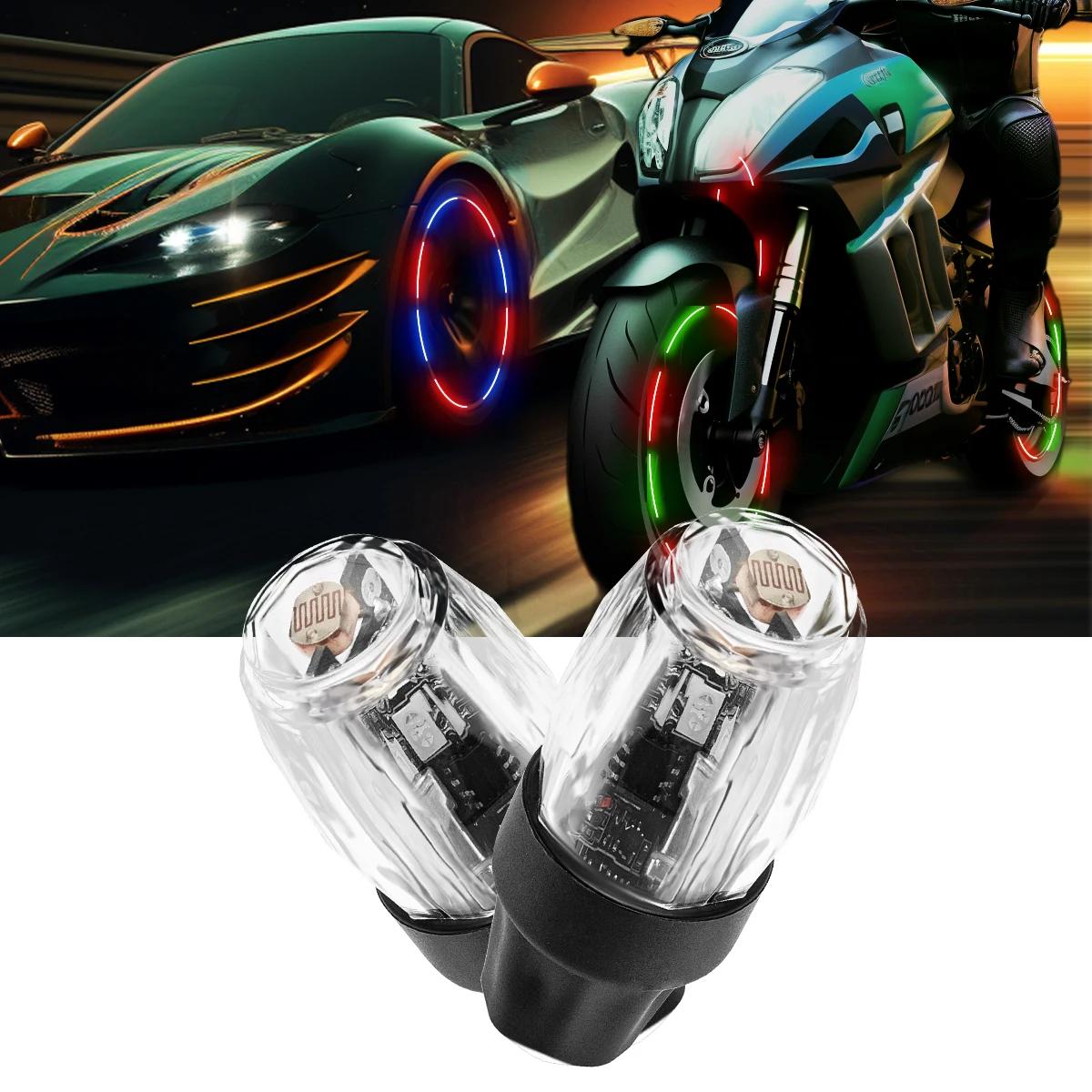 

2/4pcs LED Wheel Tire Vibration Sensor Colorful Air Nozzle Decoration RGB Car Hub Light Motorcycle Atmosphere Lamp USB Charging