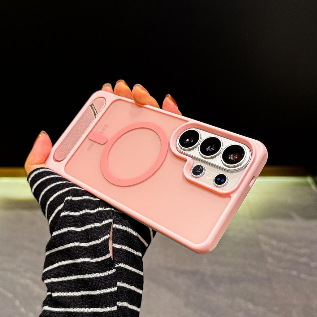 Applicable To Samsung S26ultra Skin Sensing Magnetic Mobile Phone Case S25Plus Invisible Folding Bracket Protective Case