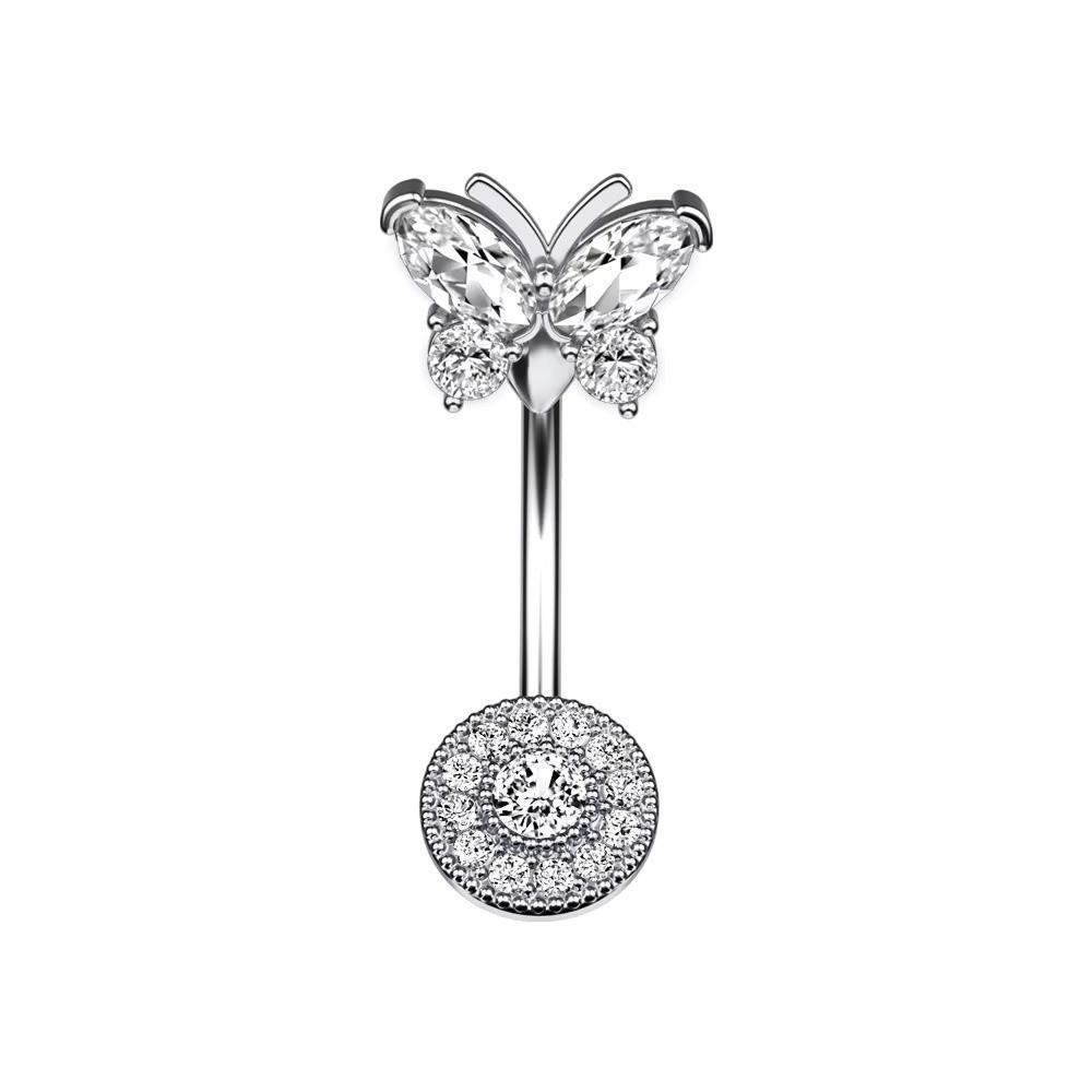 Dangled Design Butterfly Navel Jewelry Stainless Steel Belly Rings Seaside