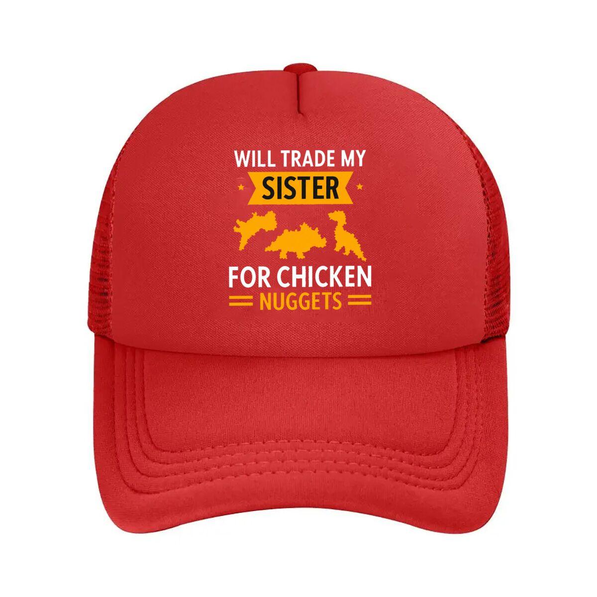 Funny Dinosaur Trade Sister Chicken Nuggets Mesh Baseball Cap Hip Hop Adjustable