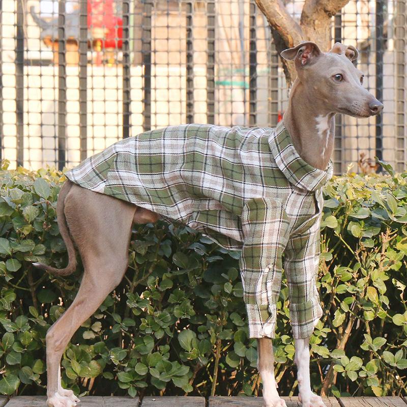 Dog Shirt Spring New Plaid Dog Cotton Shirts Soft Cotton Button Up Fashion Pet Clothing Dog Coat for Italian Greyhound S-3XL