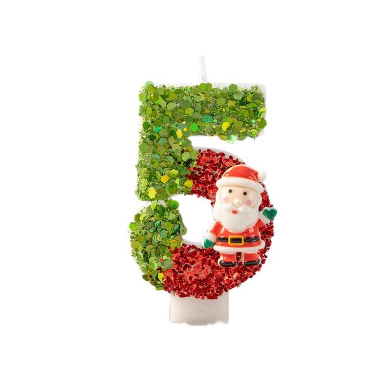 Innovative Santa Claus Number Candle 0-9 Handmade DIY Decoration Christmas Atmosphere Products