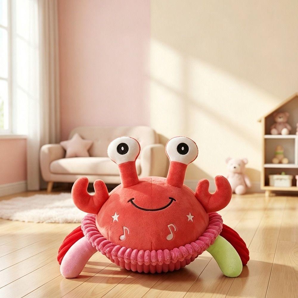 Talking Function Jumping Crab Toy Plush Interactive Moving Toy Speech Learning