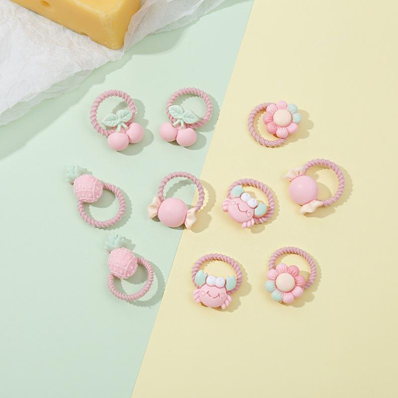 

10-20 шт./компл., милый мультяшный медведь, кролик, повязка на голову, эластичная резинка, головной убор, цветочный бант, детские аксессуары для волос, украшения 10pcs-pink
