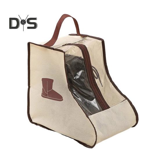 

1/2 шт. Сумки для хранения обуви с ручкой, застежкой-молнией, прозрачный визуальный дизайн, водонепроницаемые, пылезащитные, дорожные, длинные сумки для обуви Short 1pc бежевый