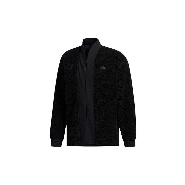 adidas Velvet Jackets Men's Black Stand Collar Moderate FM9351