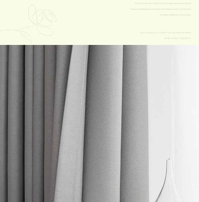 Cortinas de Chenille Nórdicas Francesas de Alta Qualidade para Chá com Leite: Proteção Solar Ultra e Isolamento para Sala de Estar/Sombreamento para Janelas de Sacada de Quarto Japonês