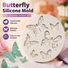 Butterfly Silicone Mold Round 6-Cavity Fondant Chocolate Cake Decorating DIY Baking and Clay Craft Embellishment Tool