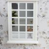 White Miniature Doll House Window Frame With Panels For Customizable Doll Accessories