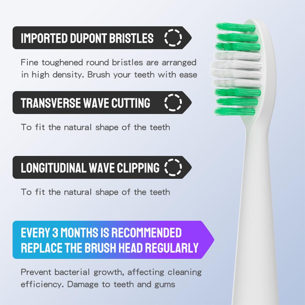 Power Electric Toothbrush Teeth Whitening USB Rechargeable Toothbrushes 5 Modes with 3 Brush Heads for Adults and Kids