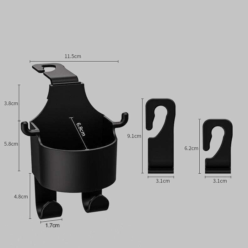 Multifunctional Car Headrest Hook - 2-in-1 Drink Holder & Storage Organizer for All Vehicle Types