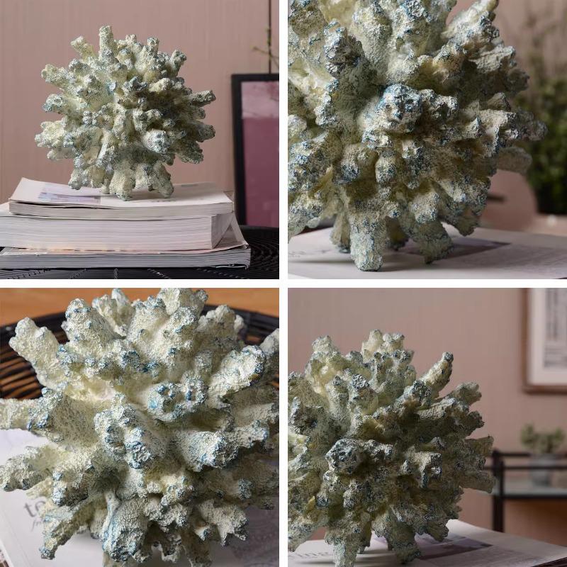 European-style Marine Coral Ornaments Resin Crafts Coral Sculpture Living Room Office Bookcase Art Ornaments Home Decoration New