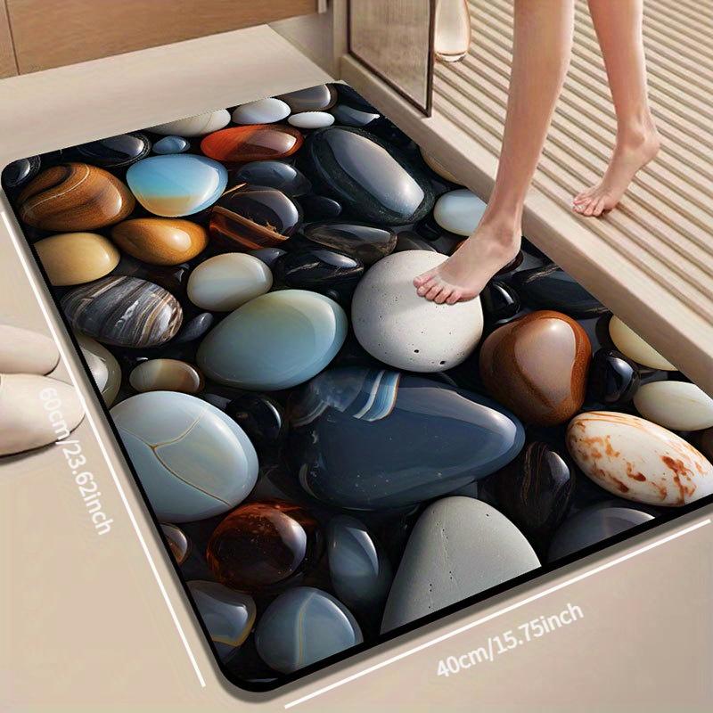 1pc of Bathroom Mat with A Pebble Pattern, Quickly Absorbs Water, Suitable for Bathrooms, Washrooms, and Home Decoration.