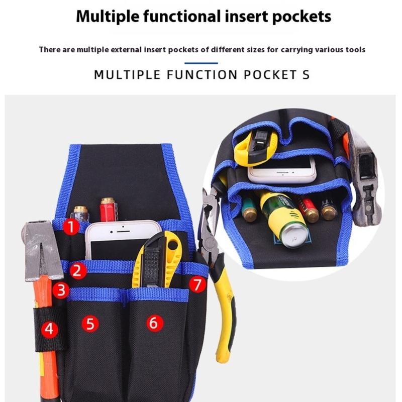 Professional Work Belt Utility Pouch Bag 600D Oxford Material 14 Pockets For Tool Organization For Construction Repairs