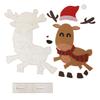 Wooden Reindeer Christmas Kit To Decorate 19 X 15.5 X 3 Cm