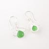 Green Cat's Eye Gemstone 925 Sterling Silver Jewelry Handcrafted Earrings 1.50" EE-2-44