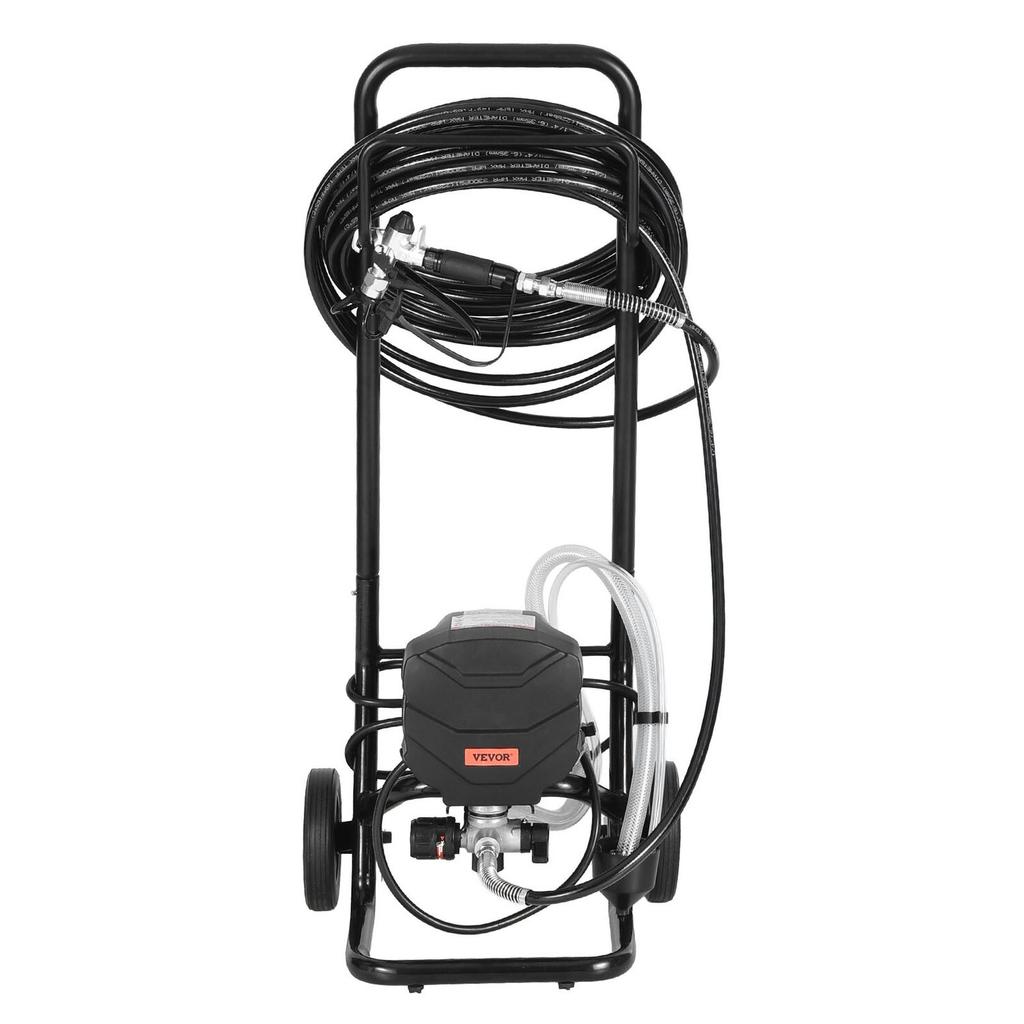 Stand Airless Paint Sprayer, 650W, 3000PSI High Pressure Airless Sprayer with Cart, Cleaning Brush, Hose, Extension Rod, Nozzles, Electric Spray Paint