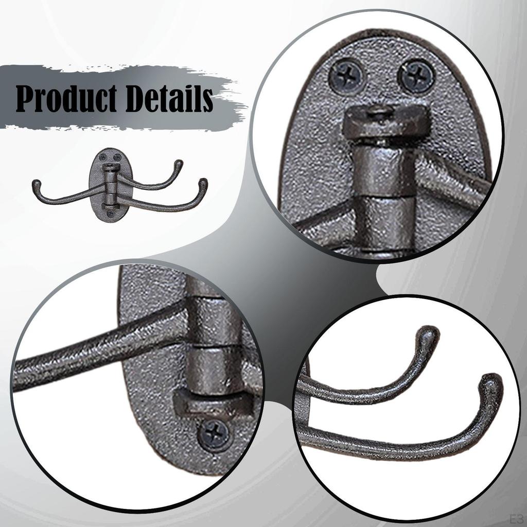Cast Iron Wall Hook Coat Rack , Vintage Outdoor Decorative Key Holder, Hanger for Mudroom,