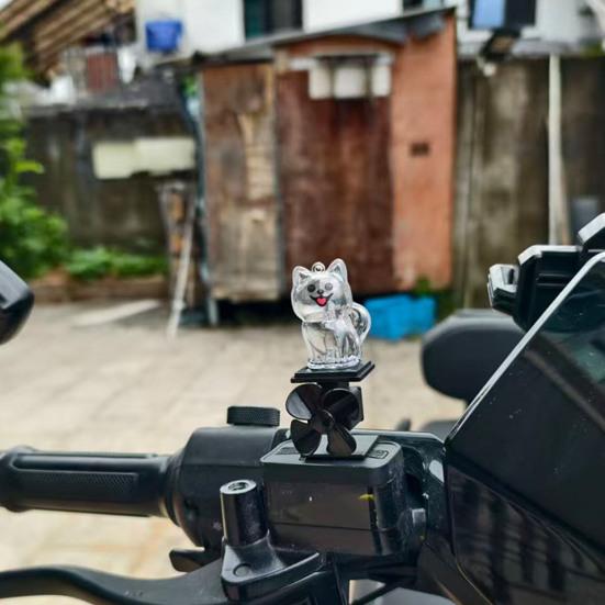 Motorrad Dekoration Niedliche Hundeform Windenergie LED-Leuchten Selbstbetrieben Lenker Ornamente Hundeförmiges Fahrradzubehör