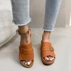 Fashion Plus Size Slippers Summer New Round Toe Casual Fashion Metal Belt Buckle Non-slip Soft Soft Sole Slip Slippers