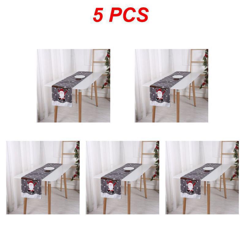 Linen Christmas Table Runner Snowman Xmas Tree Home Dining Table Cover Tablecloth 2024 Navidad Noel Christmas Decorations 2025