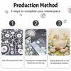 DIY Frameless Pearl Painting Kit Duck Family 3D Shiny Bead Art Canvas Relaxing Creative Craft for Home Wall Decor Gift