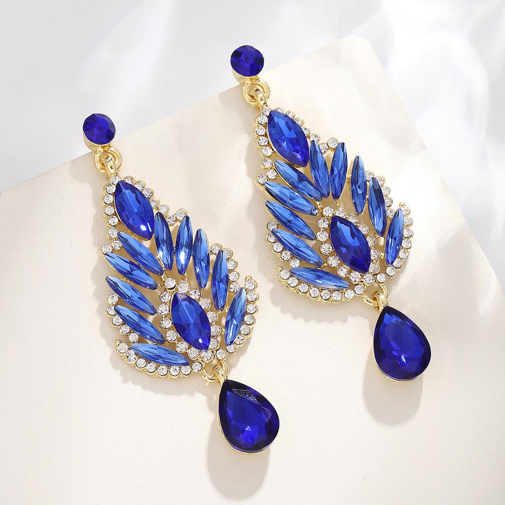 Waterdrop Crystal Dangle Earrings With Finish For Wedding And Party Wear