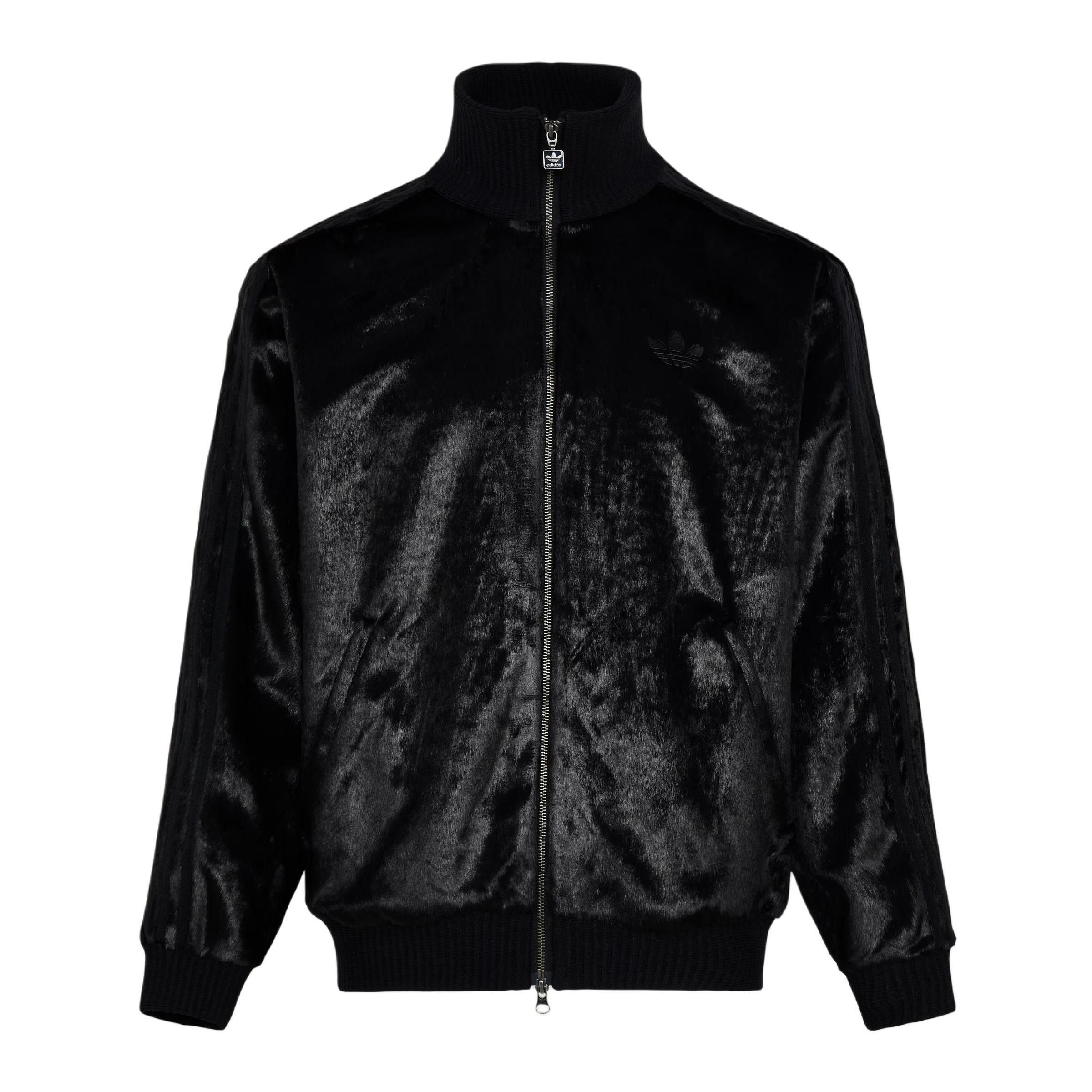 Adidas Originals Трек-топ Меховая кожаная подкладка Ретро-стиль Свободная плюшевая куртка Унисекс Куртка KU9406 XS