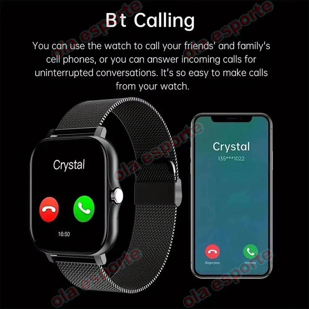 New Smart Watch Android IOS Phone 1.44 Inch Color Screen Bluetooth Call Blood Oxygen/Pressure Monitoring Smart Watch Women Men