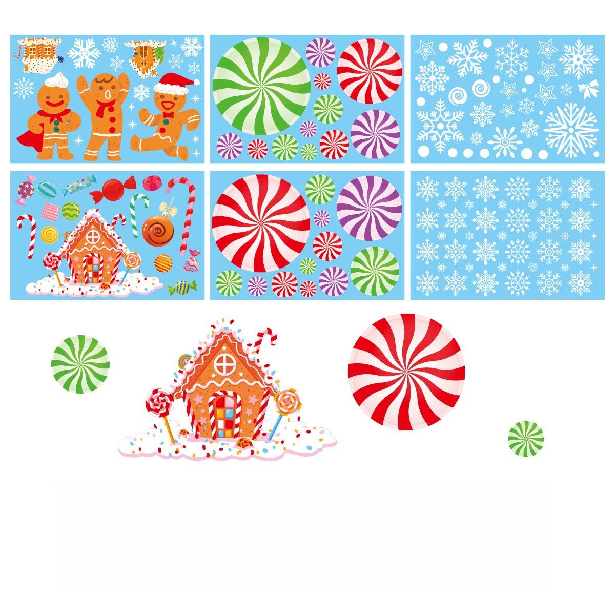 

Gingerbread House Candy Stickers Gingerbread Man Window Stickers Christmas Clings Christmas Window Stickers Christmas Room Decor