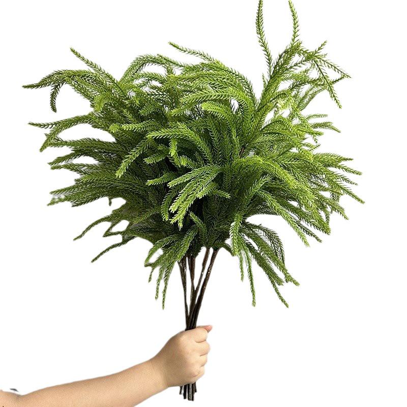 Artificial Norfolk Pine Branch Christmas Ornament with Soft Glue Hand-Rolled Pine Needles In Green