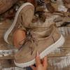 The New Style of Shoes Is A Thick-soled Loafer with A Front Lacing Wedge Heel for Casual Outerwear