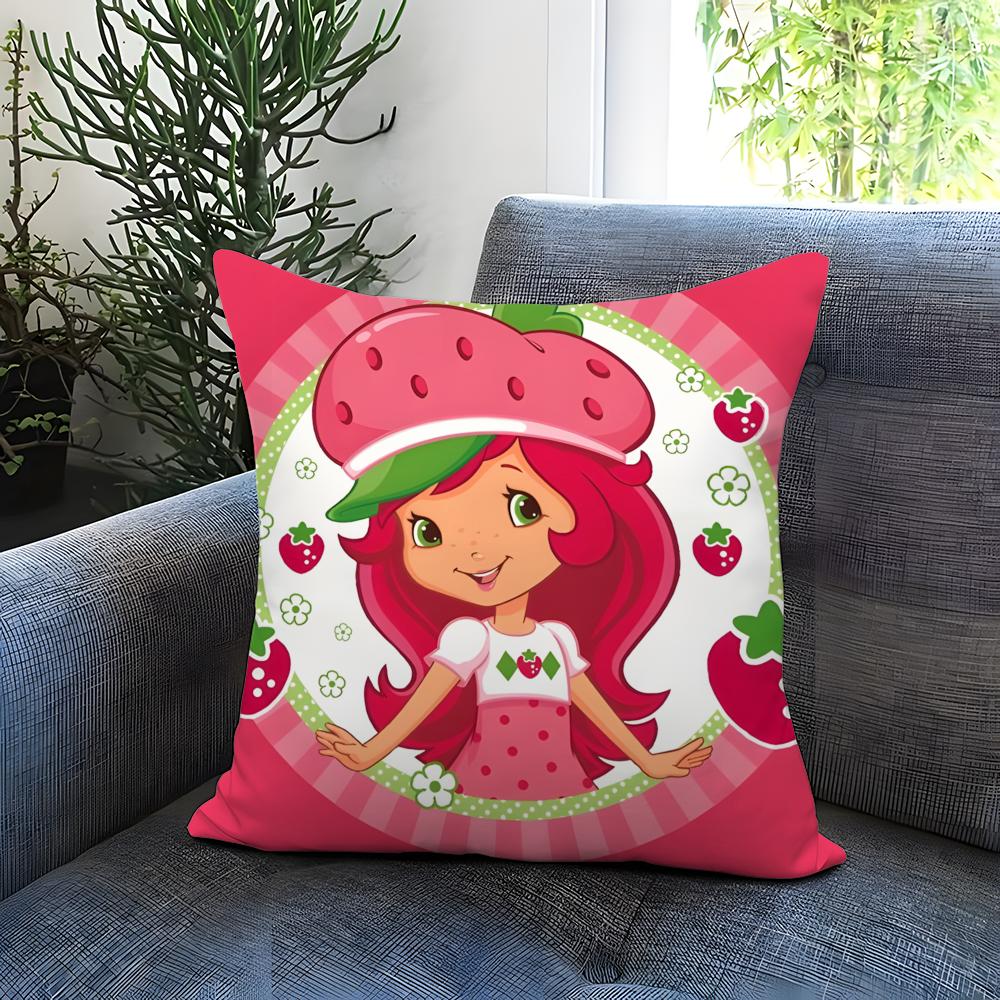 Hot S-SStrawberry Shortcake Cushion Cover Comfortable Reversible Pillow Cover Ideal for Car Sofa Bedroom & Beyond