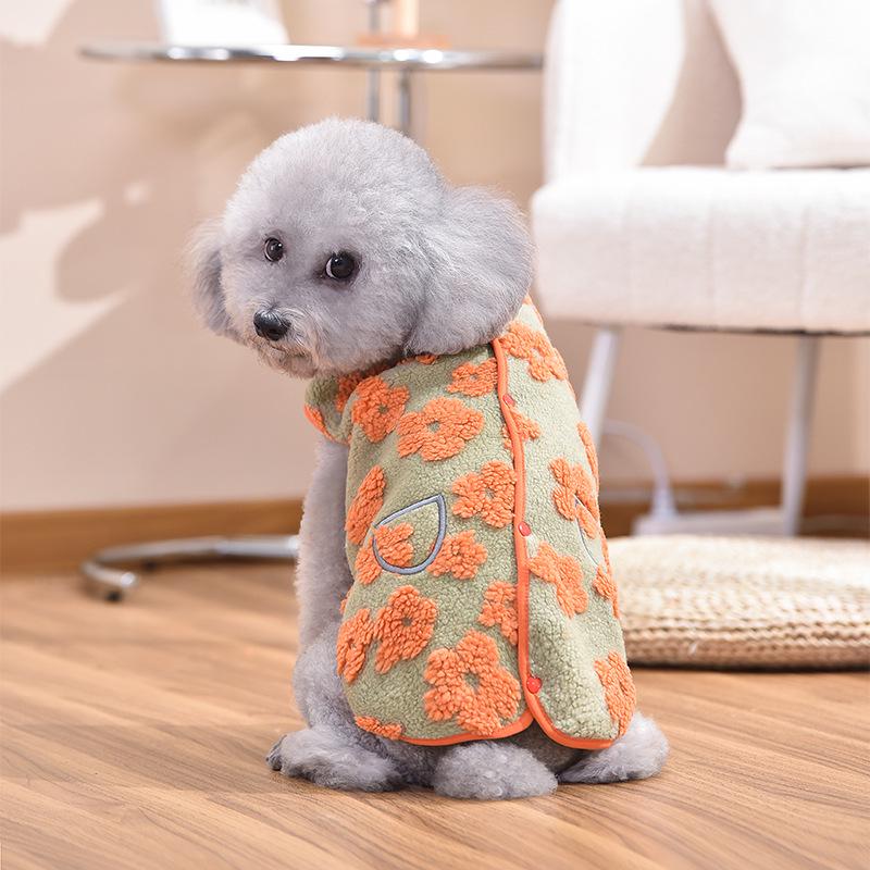 Sunflower Corgi Dachshund Lambswool Vest: Autumn/Winter Short-Legged Dog Clothing with Velvet