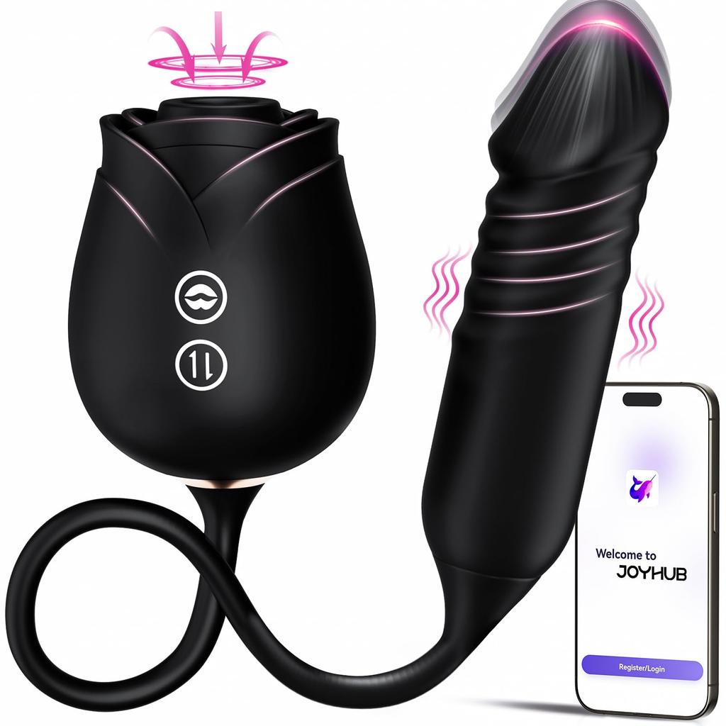 Female vibrator Dildo sex toy with thrust G-spot vibrator and 10 clitoral nipple stimulation sucking modes anal dilator adult sex toy couple