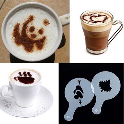 16Pcs Creative Coffee Cappuccino Latte Templates Art Stencil DIY Decoration Mold ADM