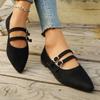 Velvet Mary Jane Shoes Women Casual Streetwear Ballet Flats Pumps Female Solid Color Loafers for Office Ladies Working