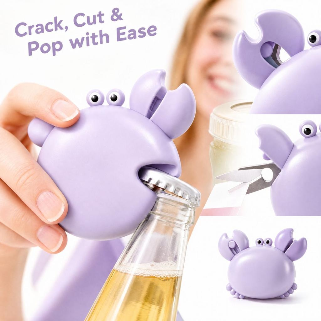 Multifunctional Magnetic Crab with Scissors for Kitchen Bar Outdoor Use