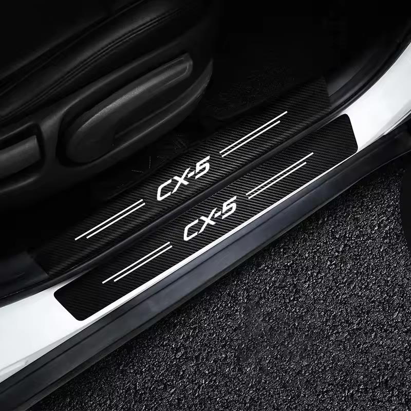 Car Door Sill Carbon Sticker Auto Accessories For Mazda 3 6 CX5 2 CX30 CX3 CX9 MX5 RX8 Axela Demio Atenza MS GJI GH BK MP CX7 IUE2