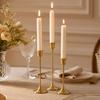 DYS Vintage Candle Holder, Metal Pillar Holder for Standard Pillars or Tealights, Romantic Tall Candlestick Dining Room Wedding Party Table
